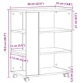 Miniatyrbillede 11 af 11: vidaXL Opbevaringsskab Sort egetræ Konstrueret træ 60x35x75 Hjul