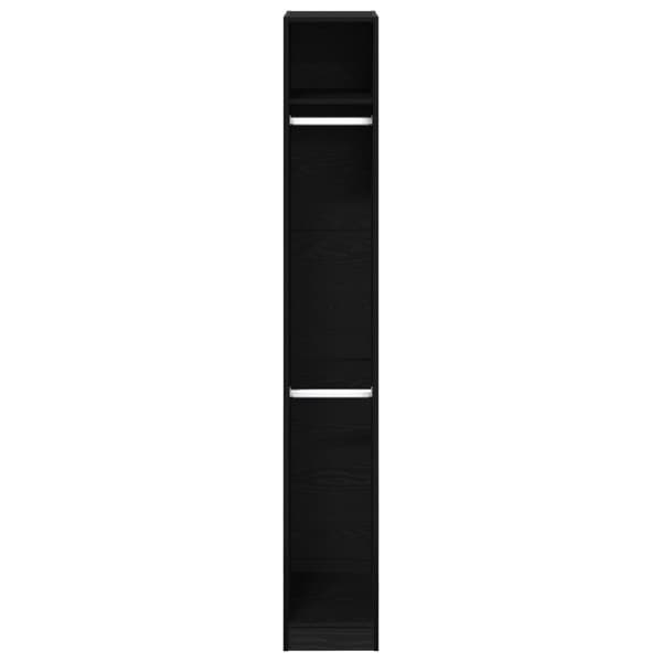 vidaXL Garderobe 2-delt sæt Sort egetræ MDF 30 x 50 x 200 cm