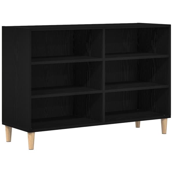 vidaXL Sideboard Svart ek Massiv ek Medium Sideboard Rektangulär