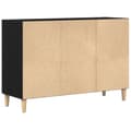 Miniatyrbild 6 av 11: vidaXL Sideboard Svart ek Massiv ek Medium Sideboard Rektangulär