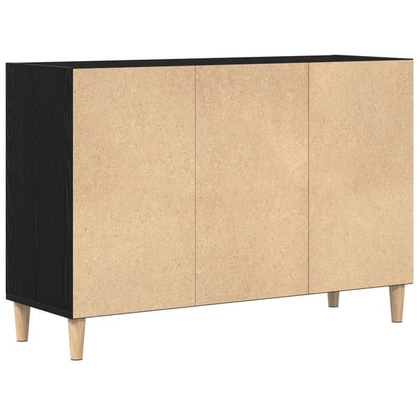 vidaXL Sideboard Svart ek Massiv ek Medium Sideboard Rektangulär