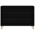 Miniatyrbild 7 av 11: vidaXL Sideboard Svart ek Massiv ek Medium Sideboard Rektangulär