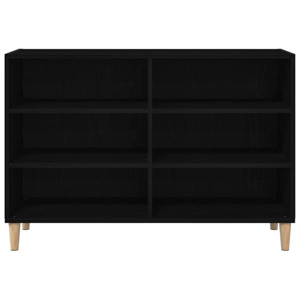 vidaXL Sideboard Svart ek Massiv ek Medium Sideboard Rektangulär