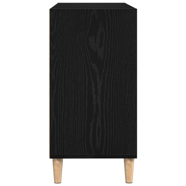 vidaXL Sideboard Svart ek Massiv ek Medium Sideboard Rektangulär