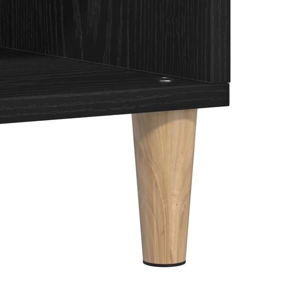vidaXL Sideboard Svart ek Massiv ek Medium Sideboard Rektangulär