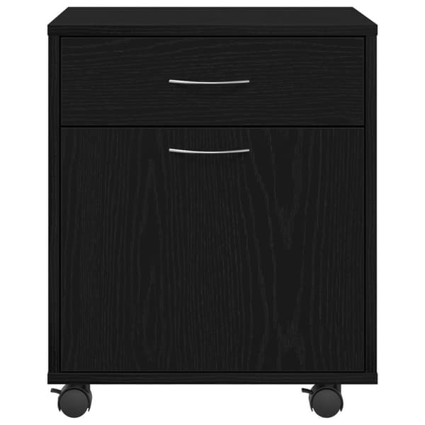 vidaXL Rulleskap Svart Eik 45x38x54 cm Laget av Tre