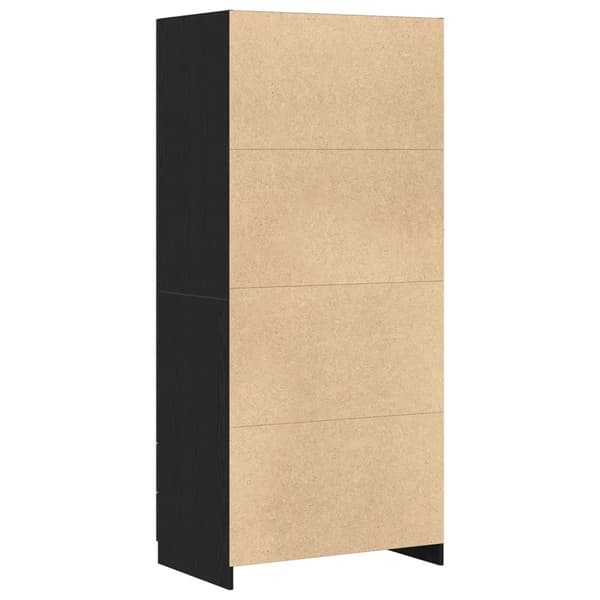vidaXL Garderobe Sort egetræ Konstrueret træ 80x52x180 cm Garderobe