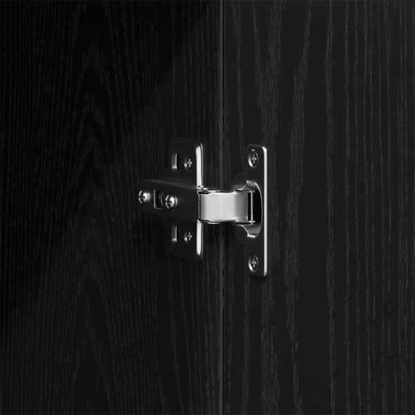 vidaXL Garderobe Sort egetræ Konstrueret træ 80x52x180 cm Garderobe