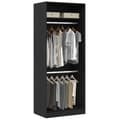 Miniatyrbillede 3 af 10: vidaXL Garderobe Sæt af 2 Sort egetræ Konstrueret træ 80 x 50 x 200 cm