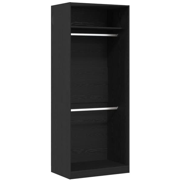 vidaXL Garderobe Sæt af 2 Sort egetræ Konstrueret træ 80 x 50 x 200 cm