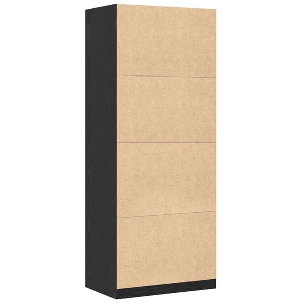 vidaXL Garderobe Sæt af 2 Sort egetræ Konstrueret træ 80 x 50 x 200 cm
