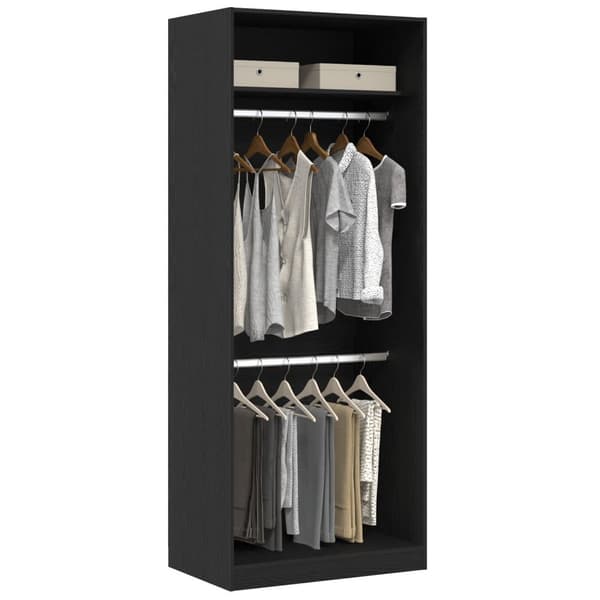 vidaXL Garderobe Sæt af 2 Sort egetræ Konstrueret træ 80 x 50 x 200 cm