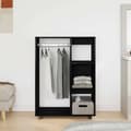 Miniatyrbillede 4 af 11: vidaXL garderobe 80x40x110 cm konstrueret træ sort egetræsfarve