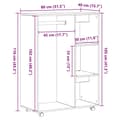 Miniatyrbillede 11 af 11: vidaXL garderobe 80x40x110 cm konstrueret træ sort egetræsfarve