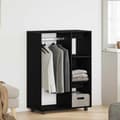 Miniatyrbillede 2 af 11: vidaXL garderobe 80x40x110 cm konstrueret træ sort egetræsfarve