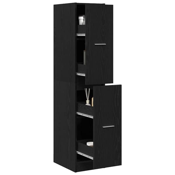 vidaXL Apotekskap svart eik 30x41x144,5 cm konstruert tre