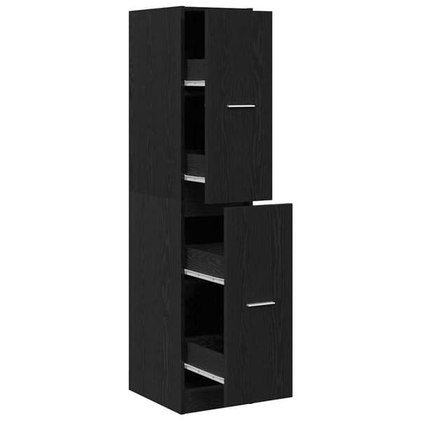 vidaXL Apotekskap svart eik 30x41x144,5 cm konstruert tre