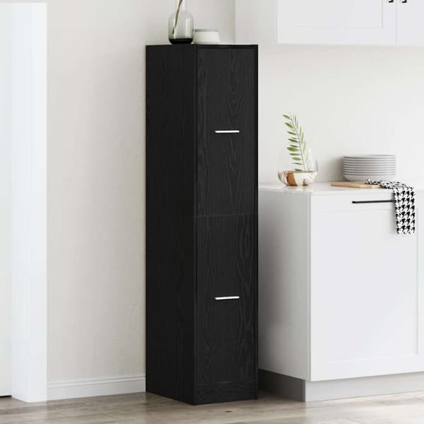 vidaXL Apotekskap svart eik 30x41x144,5 cm konstruert tre