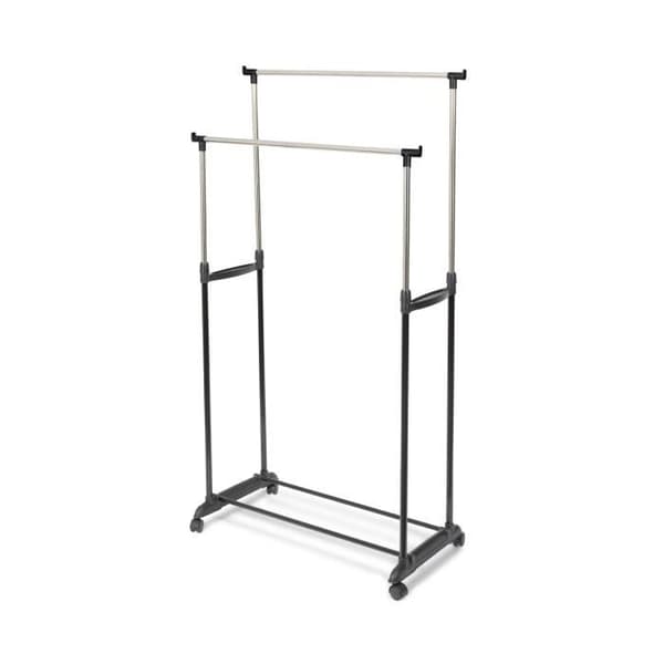 Dubbel metallställ på hjul - L 78 x D 42 x H 165 cm