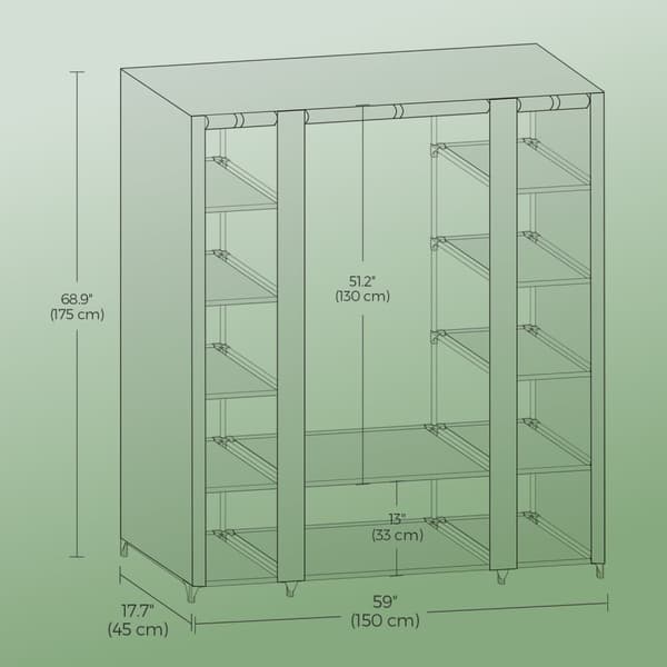 Garderobe - Stof garderobe - fleece cover - metalramme - sort