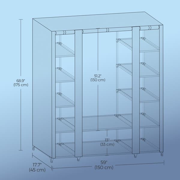 Garderobe - Stof garderobe - fleece cover - metalramme - sort