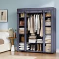 Miniatyrbillede 1 af 5: Garderobe - Stof garderobe - fleece cover - metalramme - sort