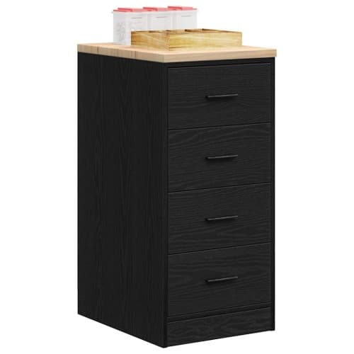 Garageskåp svart 40x51x85 cm massiv trä furu