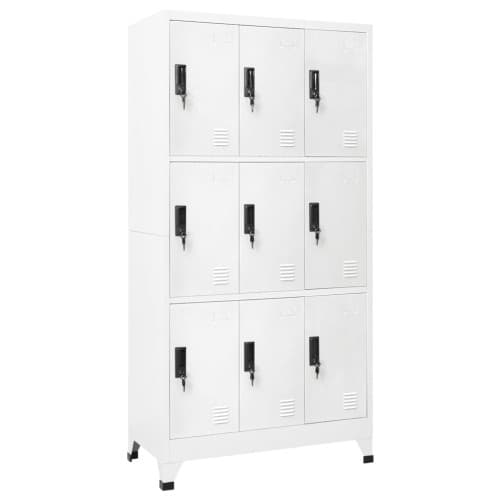 Förvaringsskåp vit 90x45x180 cm stål