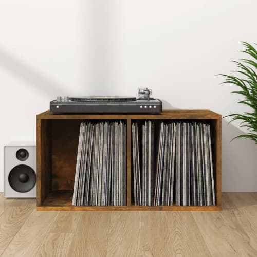 Vinylhylla rökfärgad ek 71x34x36 cm konstruerat trä
