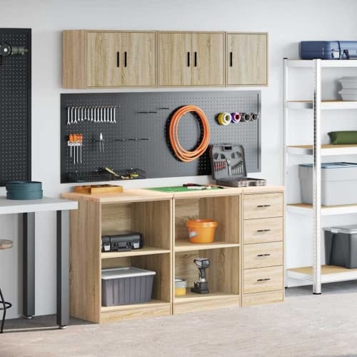 Garageskåp 6 delar Sonoma ek konstruerat trä