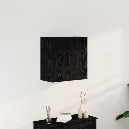 Väggskåp svart ek 60x31x60 cm konstruerat trä