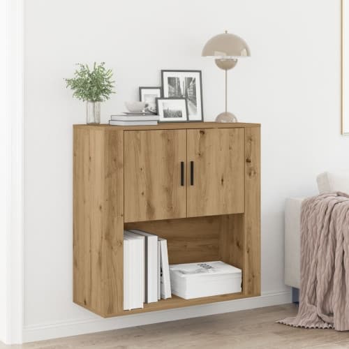 Väggskåp artisian ek 80x33x80 cm konstruerat trä