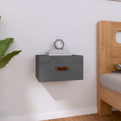 Väggmonterade sängbord grå 40x29,5x22 cm