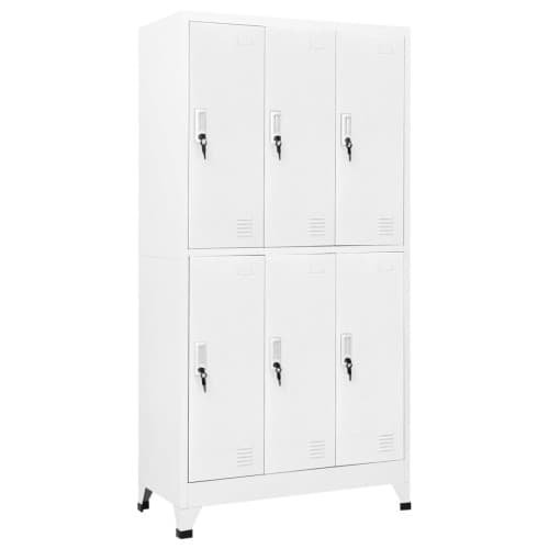 Klädskåp för omklädningsrum med 6 fack stål 90x45x180 cm grå