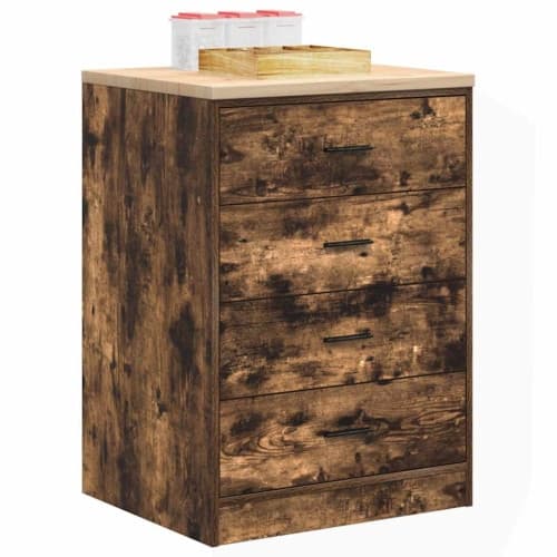 Garageskåp Sonoma ek 60x51x85 cm massiv trä furu
