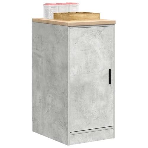 Förvaringsskåp för garage Betonggrå 40x51x85cm massivt trä furu