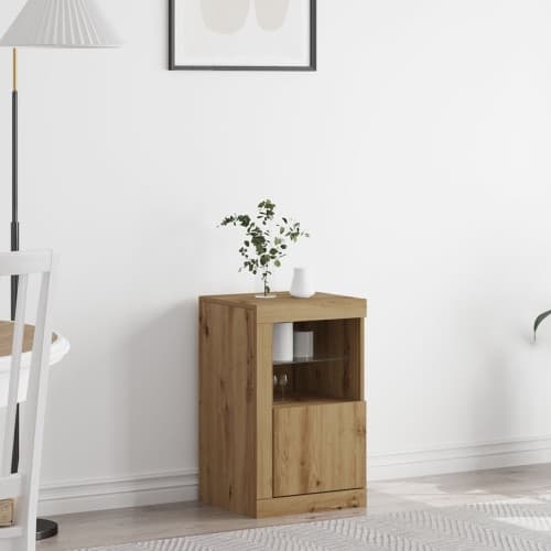 Sideboard med LED-lampor artisan ek 41x37x67 cm