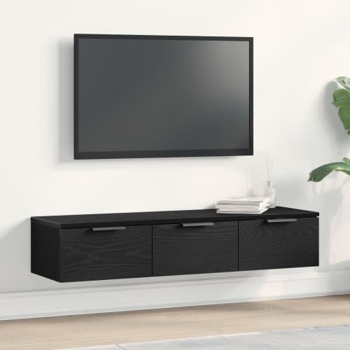 Svart Ek Väggskåp 102x30x20 cm Tillverkat av Konstruerat Trä