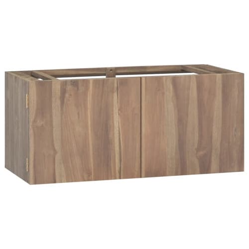 Väggmonterat badrumsskåp 90x39x40 cm massiv teak