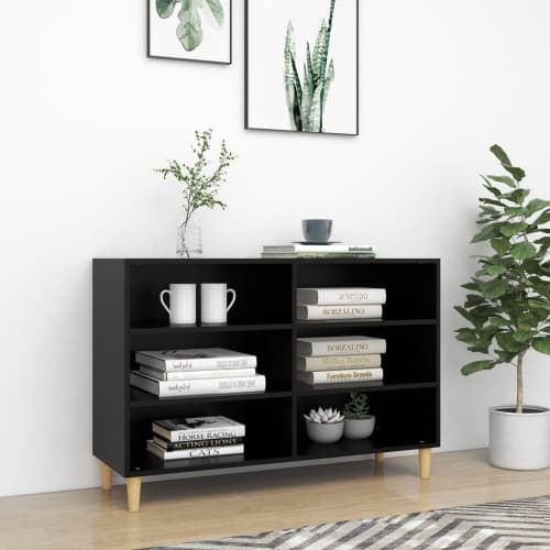 Skänk svart 103,5x35x70 cm konstruerat trä