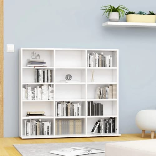 CD-hylla vit 100x23x89,5 cm konstruerat trä