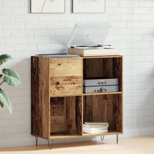 Skåp för vinylskivor artisian ek 84,5x38x90 cm konstruerat trä