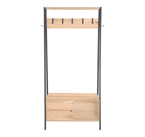 Eteisen hylly HANNES 84x40xH180cm, rustiikkinen melamiini