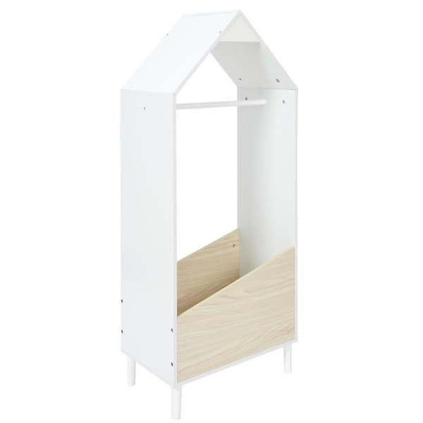 Barnklädesgarderob "maya" 116cm Vit &amp; Beige - Paris Prix