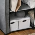 Miniatyrbillede 4 af 5: Lysegrå minimalistisk garderobe, stofskab med tøjstang og 4 rum, foldbar med lynlås, ikke-vævet