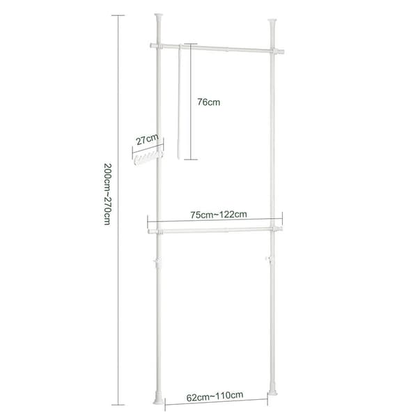 Garderobesystem, FRG109-W, 77-112x103-278 cm, Hvid