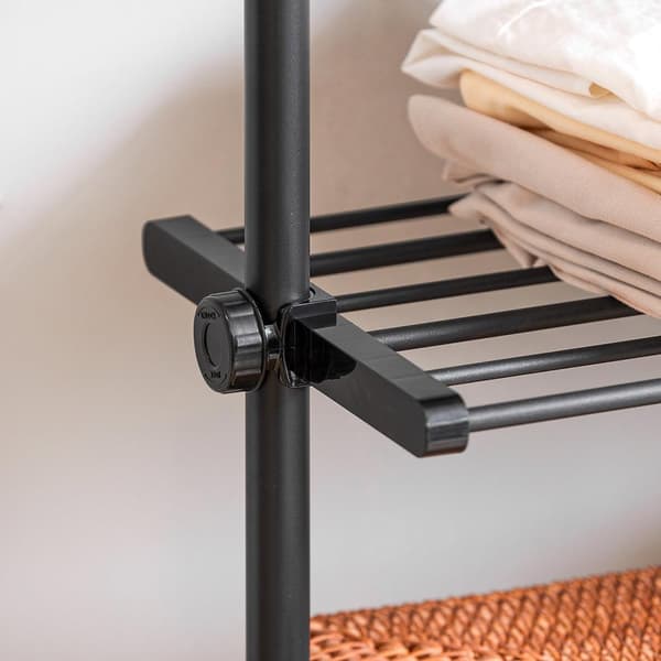 Garderobsystem, KLS07-SCH, Höjd: 233-295 cm, Total längd: 52-80 cm, Svart