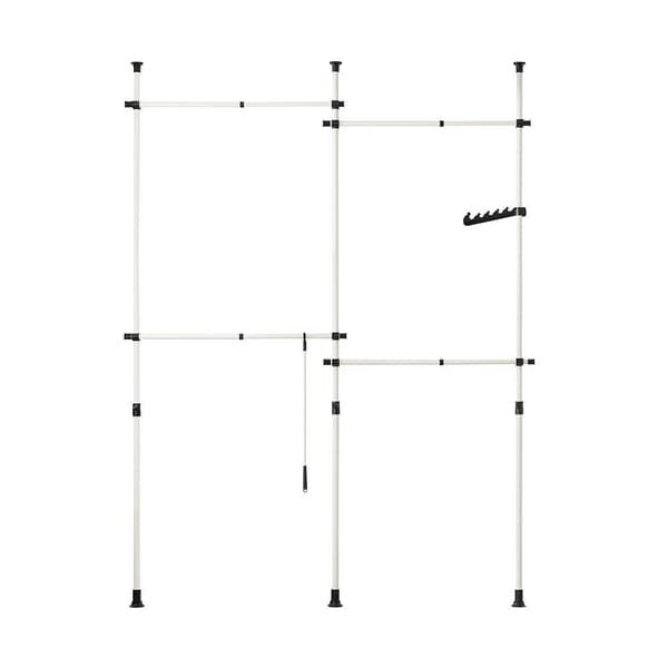 Garderobssystem, KLS03, Höjd: 200-270 cm, Total längd: 138-235 cm, Svart