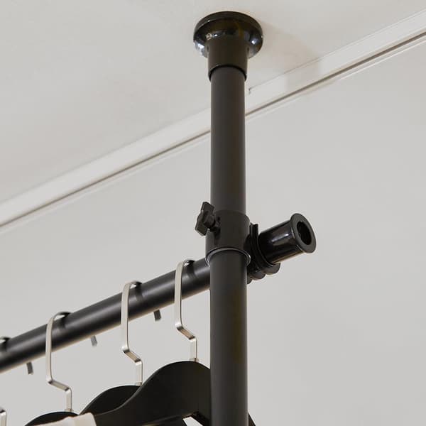 Garderobsystem, KLS04-SCH, Bredd: 75-122+102+75-122 cm, Höjd: 200-270 cm, Svart