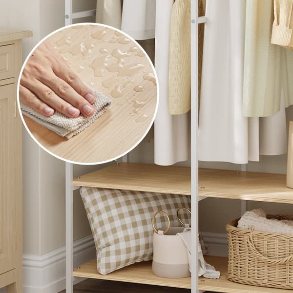 Åben Garderobe, SONGMICS, 40x141x180 cm, Naturlig Beige